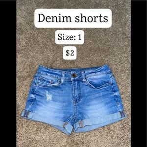 Denim shorts